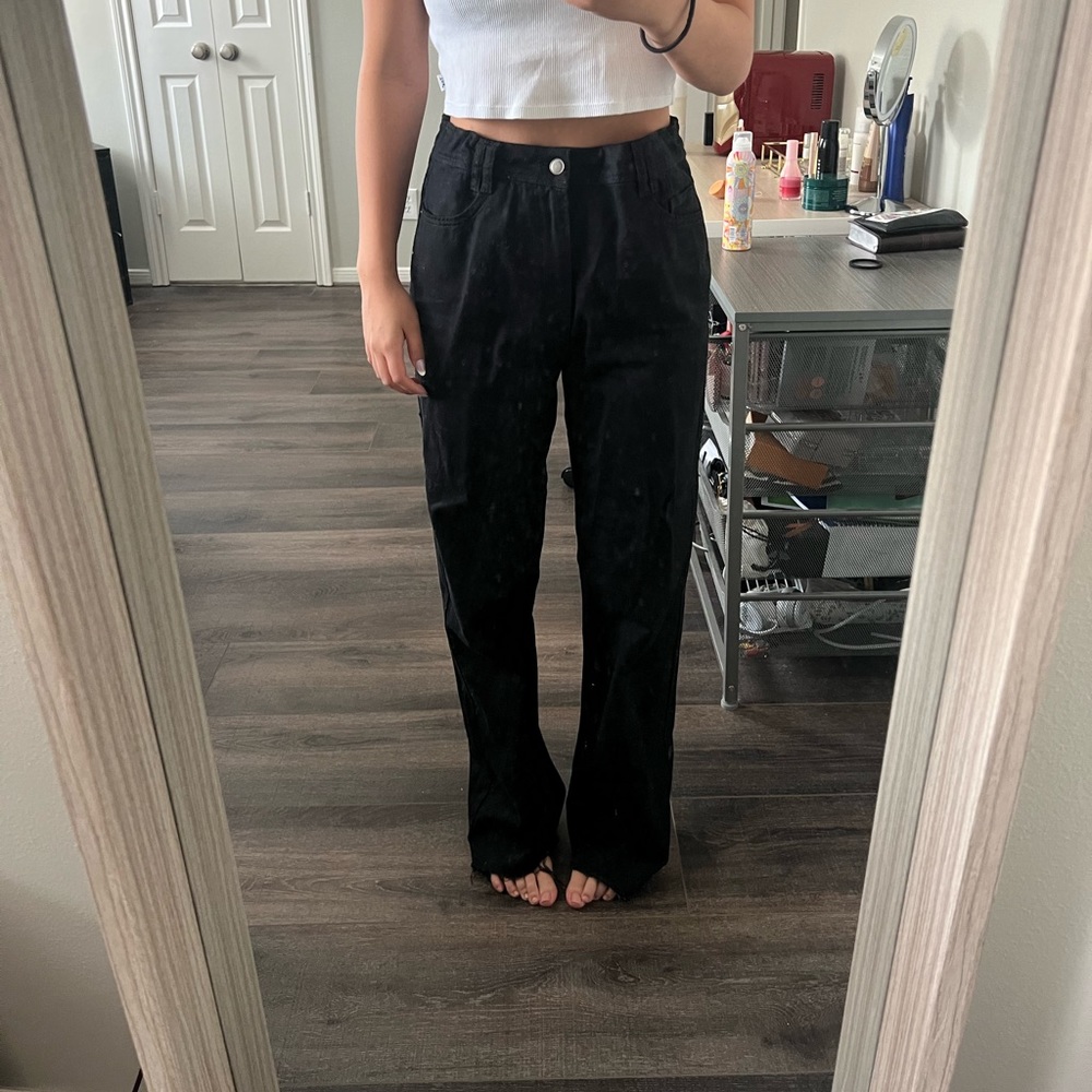 Black Zara Wide Leg Jeans, size 6
